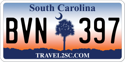 SC license plate BVN397
