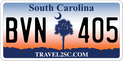 SC license plate BVN405