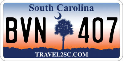 SC license plate BVN407