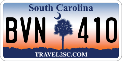 SC license plate BVN410
