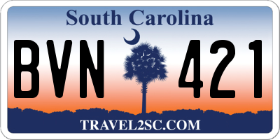 SC license plate BVN421