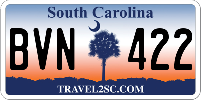 SC license plate BVN422
