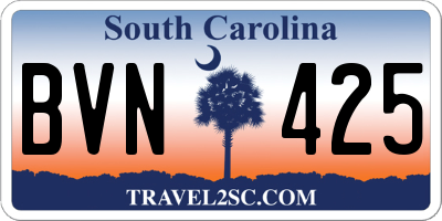 SC license plate BVN425