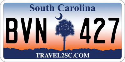 SC license plate BVN427