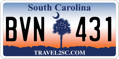 SC license plate BVN431