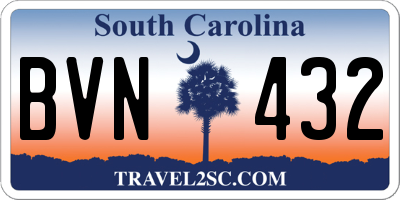 SC license plate BVN432
