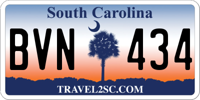 SC license plate BVN434