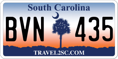 SC license plate BVN435