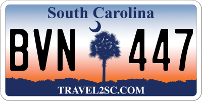 SC license plate BVN447