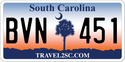 SC license plate BVN451