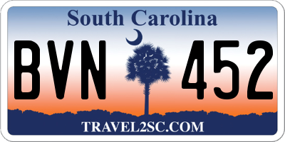 SC license plate BVN452