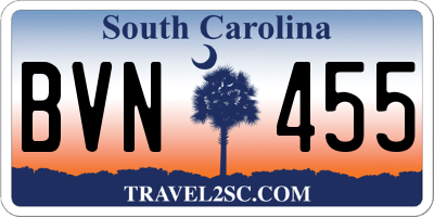 SC license plate BVN455