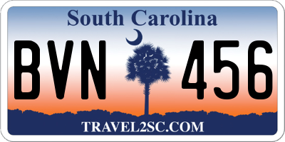 SC license plate BVN456