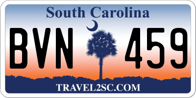 SC license plate BVN459