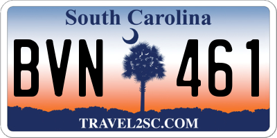 SC license plate BVN461