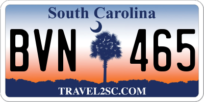 SC license plate BVN465