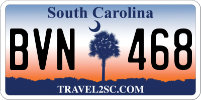SC license plate BVN468