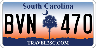 SC license plate BVN470