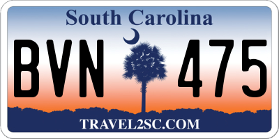 SC license plate BVN475