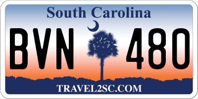 SC license plate BVN480