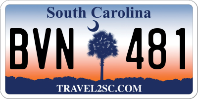 SC license plate BVN481
