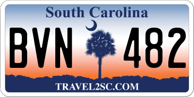 SC license plate BVN482