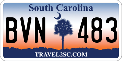 SC license plate BVN483