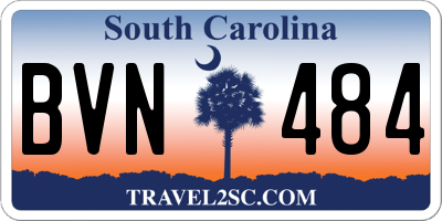 SC license plate BVN484