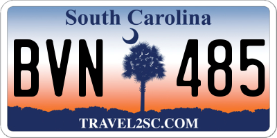 SC license plate BVN485