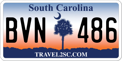 SC license plate BVN486