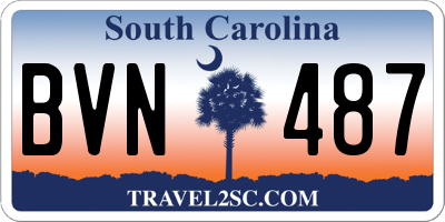 SC license plate BVN487