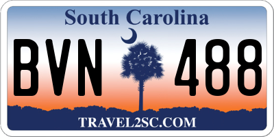 SC license plate BVN488