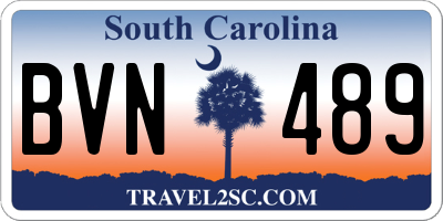 SC license plate BVN489
