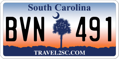 SC license plate BVN491