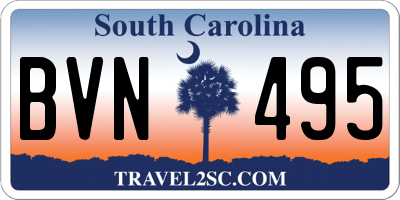 SC license plate BVN495