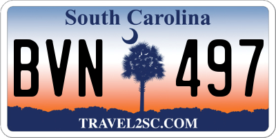 SC license plate BVN497