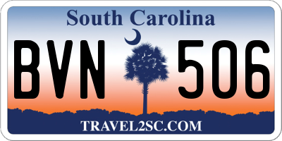 SC license plate BVN506