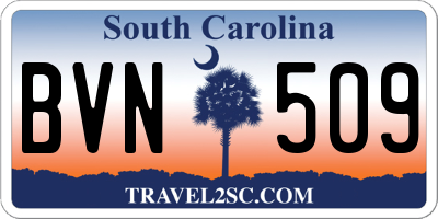 SC license plate BVN509