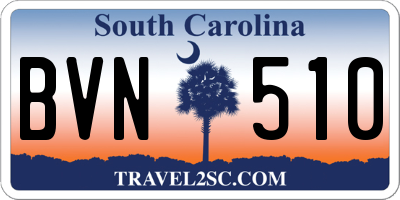 SC license plate BVN510