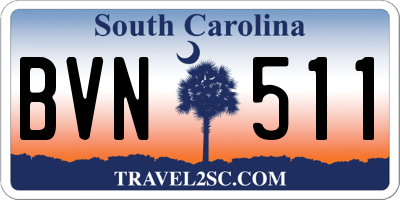 SC license plate BVN511