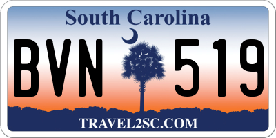SC license plate BVN519