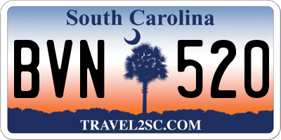 SC license plate BVN520