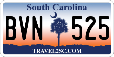 SC license plate BVN525