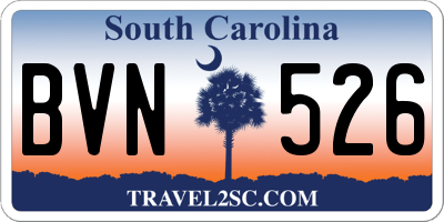SC license plate BVN526