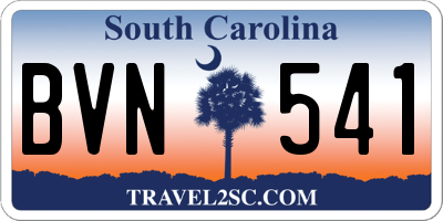 SC license plate BVN541