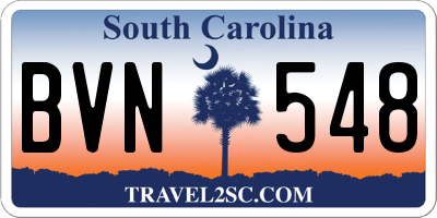 SC license plate BVN548