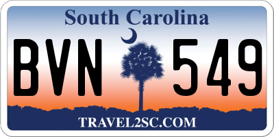 SC license plate BVN549