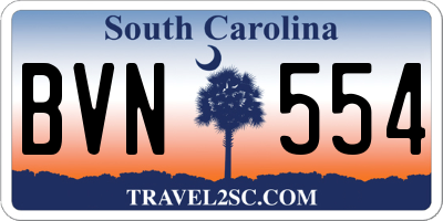 SC license plate BVN554