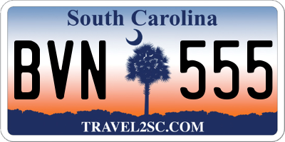 SC license plate BVN555