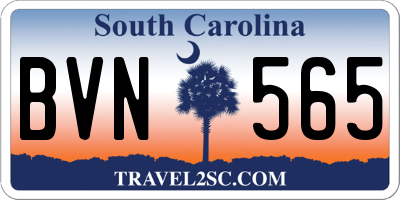 SC license plate BVN565